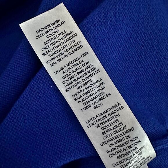 CHICO'S | Royal Blue Sweater 3/4 Sleeve Rounded Hem Pullover | Size 1, Medium - Picture 7 of 8